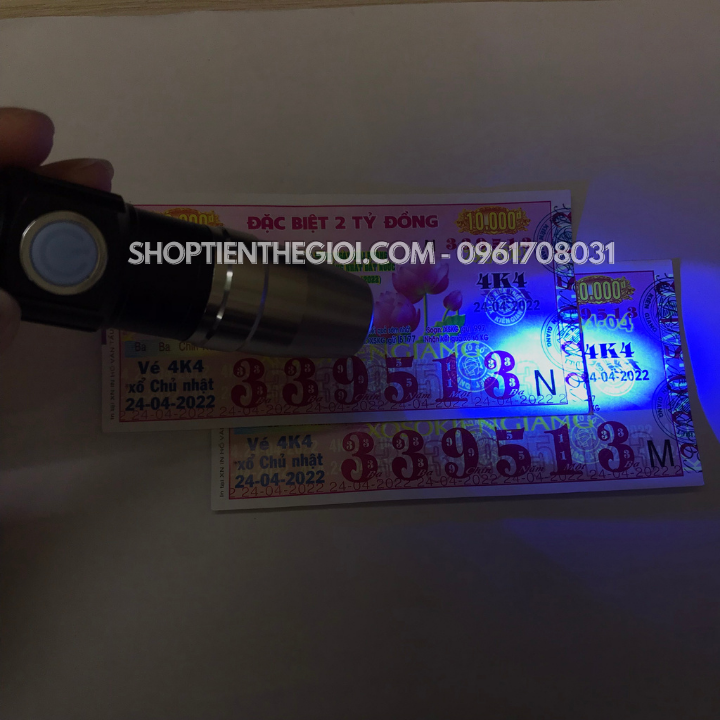 Đèn Soi UV 365mm Đầu Sạc USB Soi Ngọc Bích Màu Hổ Phách, Tiền Giả, Tem, Vé Số Giả